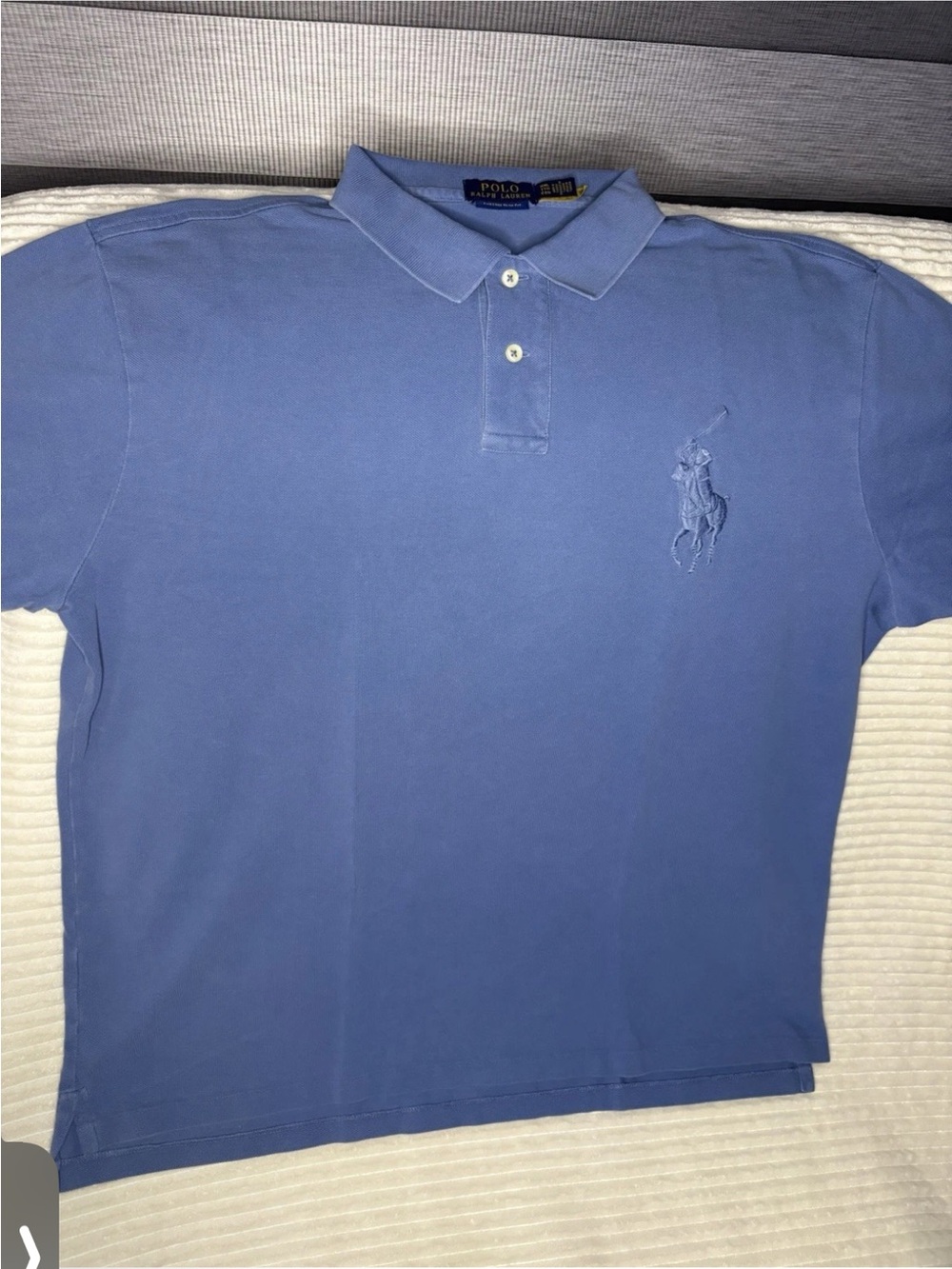 Polo Ralph Lauren Shirt Mens XXL Custom Slim Fit Big Pony Polo Slate Blue